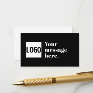 Your Logo or Uploaded Image & Editable Retro Text Enclosure Card