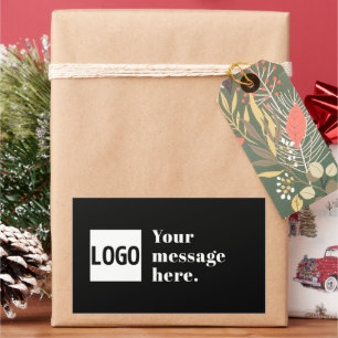 Your Logo or Uploaded Image & Editable Retro Text Rectangular Sticker