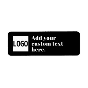 Your Logo or Uploaded Image & Editable Retro Text Return Address Label
