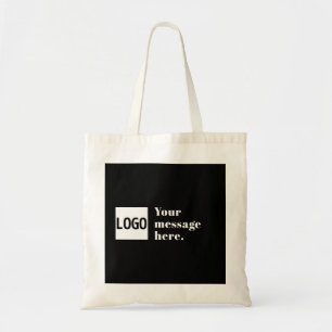 Your Logo or Uploaded Image & Editable Retro Text Tote Bag
