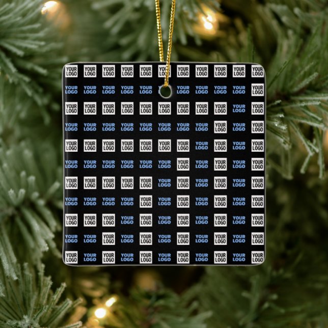 Your Logo or Uploaded Image | Geometric Pattern  Ceramic Ornament (Tree)