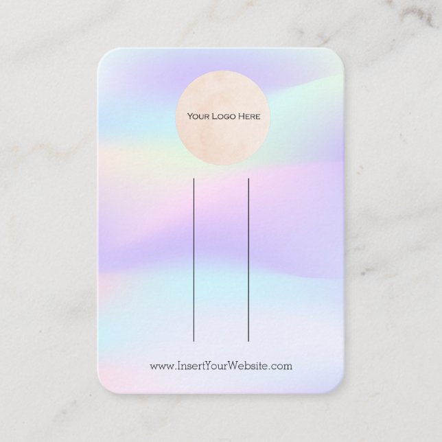 Your Logo Pastel Bow Hair Clip Display Vertical Business Card (Front)
