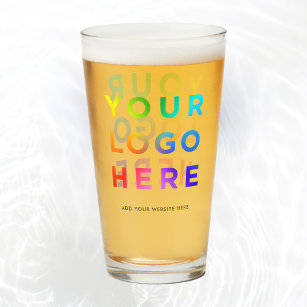 Your Logo Personalised Beer glasses 16oz Any colou