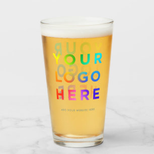 Your Logo Personalised Beer glasses 16oz Any colou