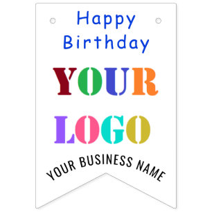 Your Logo Personalised Business Birthday Party Bunting