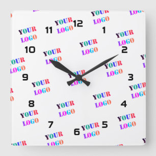 Your Logo Photo Business Promotional Personalised  Square Wall Clock