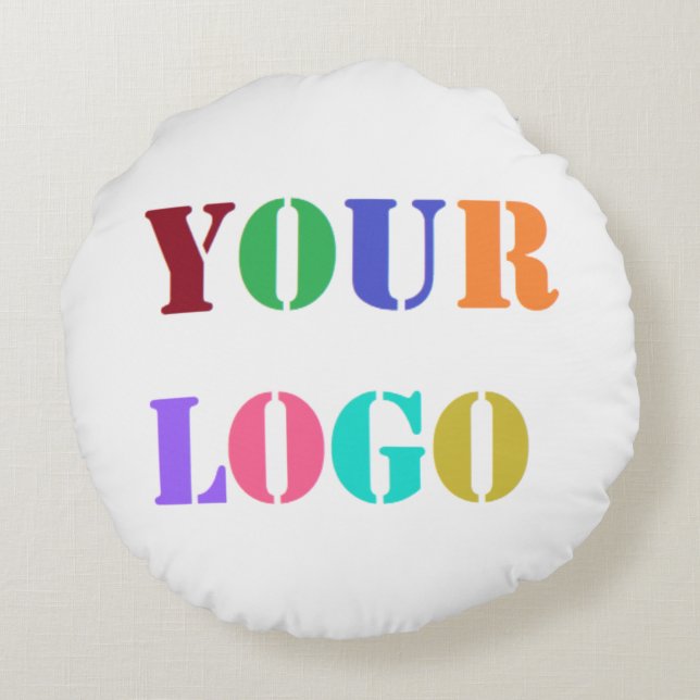 Your Logo Photo Business Promotional Round Pillow (Back)