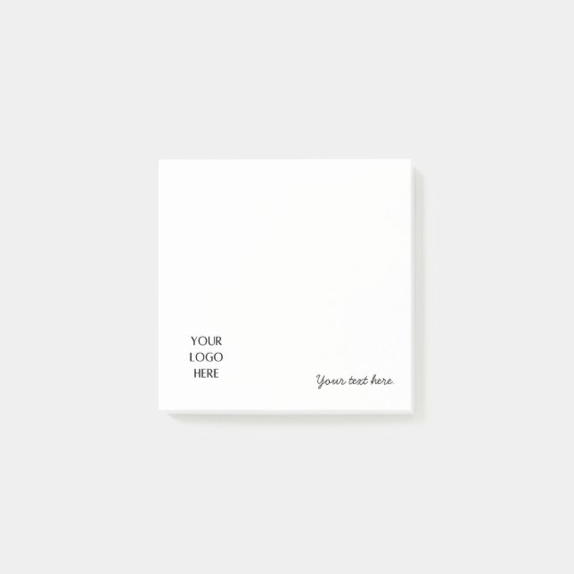 Your Logo Photo Template And Customisable Text  Post-it Notes (Front)