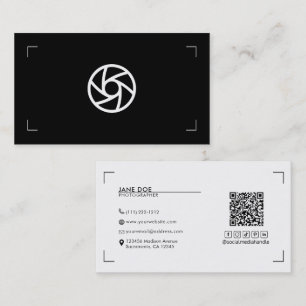 Your Logo Photography Brackets Black White Modern Business Card