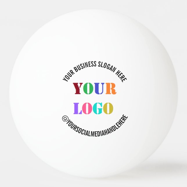 Your Logo Ping Pong Ball Example with Custom Text (Front)