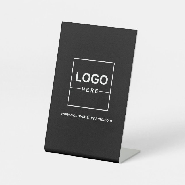 Your Logo Professional Black Pedestal Sign (Front)
