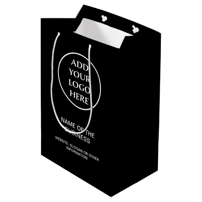 Your Logo Professional Business Company Corporate Medium Gift Bag (Back Angled)