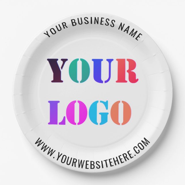 Your Logo Promotional Business Office Personalised Paper Plate (Front)