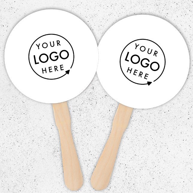 Your Logo | Promotional Modern Corporate Hand Fan (Company branded professional hand fans for small business promotion & events.)