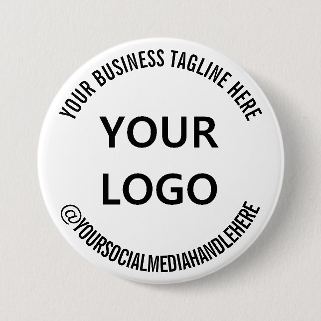 Your Logo Promotional Social Media Button Template (Front)