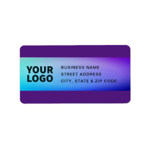 Your Logo   Purple Turquoise Green Ombre Label
