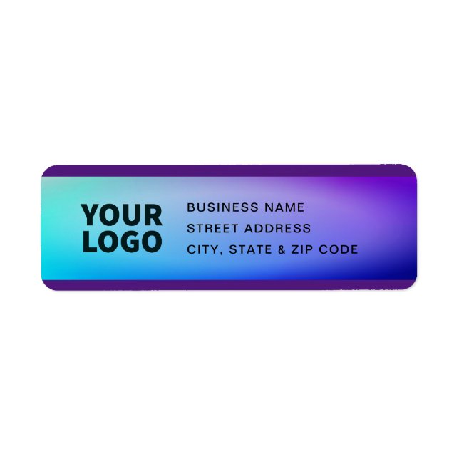 Your Logo | Purple Turquoise Green Ombre Return Address Label (Front)