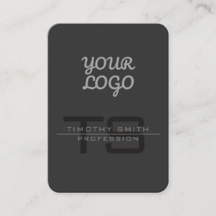Your Logo & QR code Modern Dark Grey Business Card