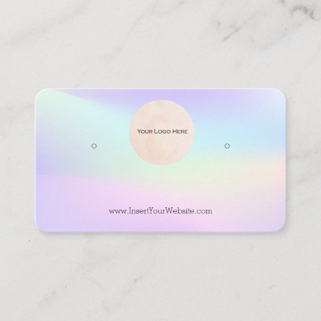 Your Logo Rainbow Earring Display Card (Front)