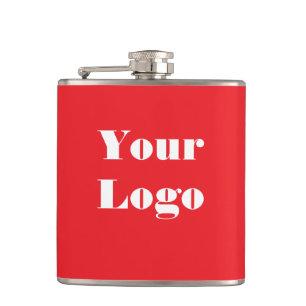 Your Logo Red Hip Flask
