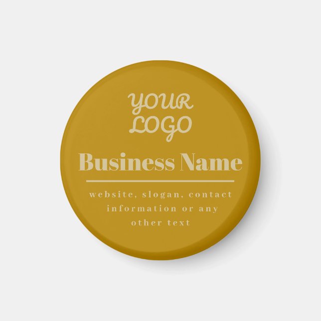 Your Logo Retro-Modern Dark & Light Gold Magnet (Front)