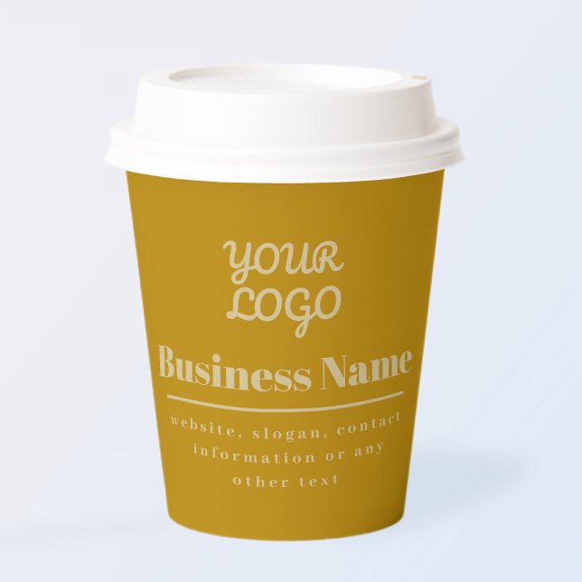 Your Logo Retro-Modern Dark & Light Gold Paper Cups (Creator Uploaded)