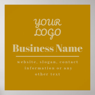 Your Logo Retro-Modern Dark & Light Gold Poster