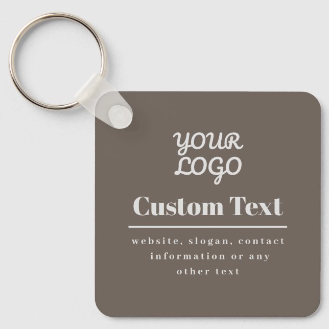 Your Logo Retro-Modern Modern Beige & Light Grey Key Ring (Front)