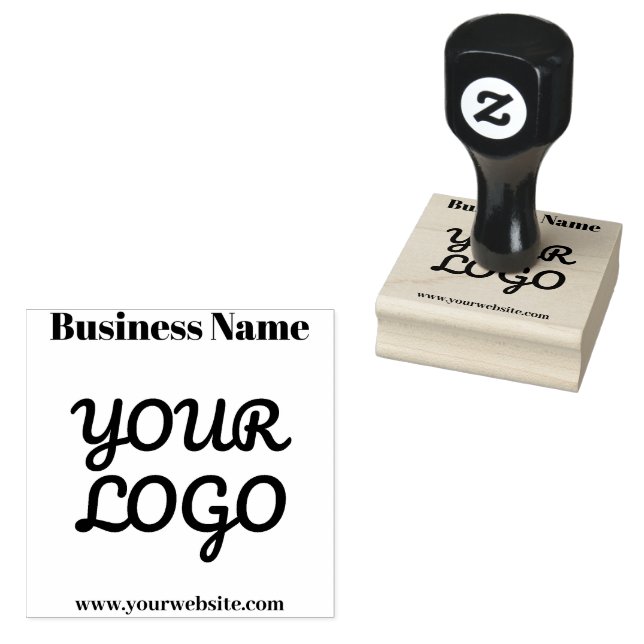 Your Logo Retro-Modern Rubber Stamp (Stamped)