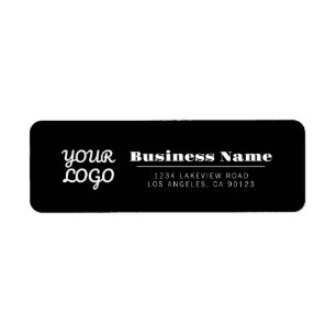 Your Logo Retro-Modern Style Black Return Address Label