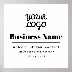Your Logo Retro-Modern White & Black Poster
