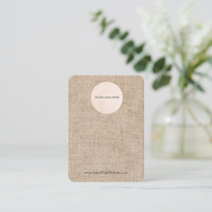 Your Logo Rustic Burlap Shabby Earring Display Business Card
