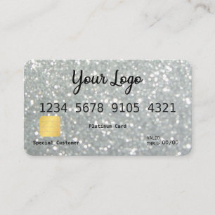 Your Logo Silver Glitter-look Credit Card