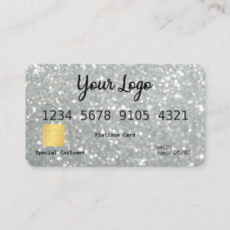 Your Logo Silver Glitter-look Credit Card