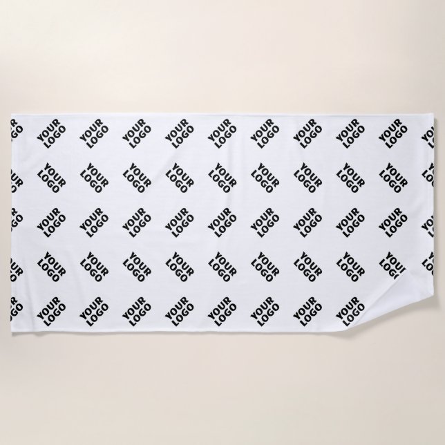 Your Logo | Simple Alternating Repeating Pattern Beach Towel (Front)