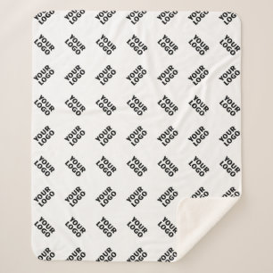 Your Logo Simple Alternating Repeating Pattern Sherpa Blanket