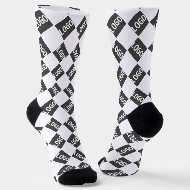 Your Logo | Simple Alternating Repeating Pattern Socks (Angled)