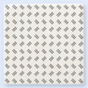 Your Logo   Simple Alternating Repeating Pattern Stone Coaster