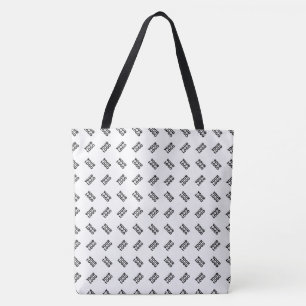 Your Logo Simple Alternating Repeating Pattern Tote Bag