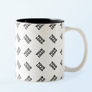 Your Logo   Simple Alternating Repeating Pattern Two-Tone Coffee Mug