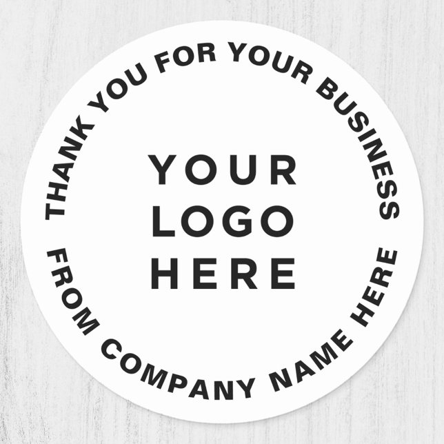 Your Logo Simple and Professional Thank you Classic Round Sticker (Creator Uploaded)