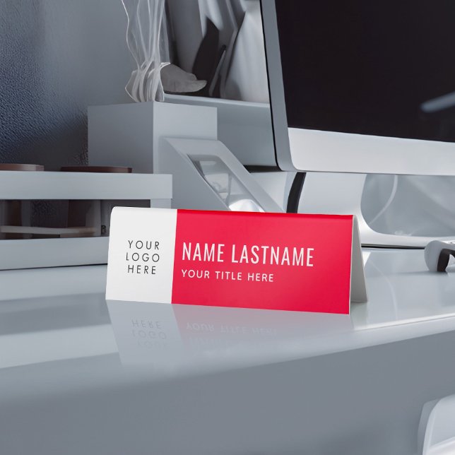 Your Logo Simple Clean Bright Red White Name Title (Creator Uploaded)