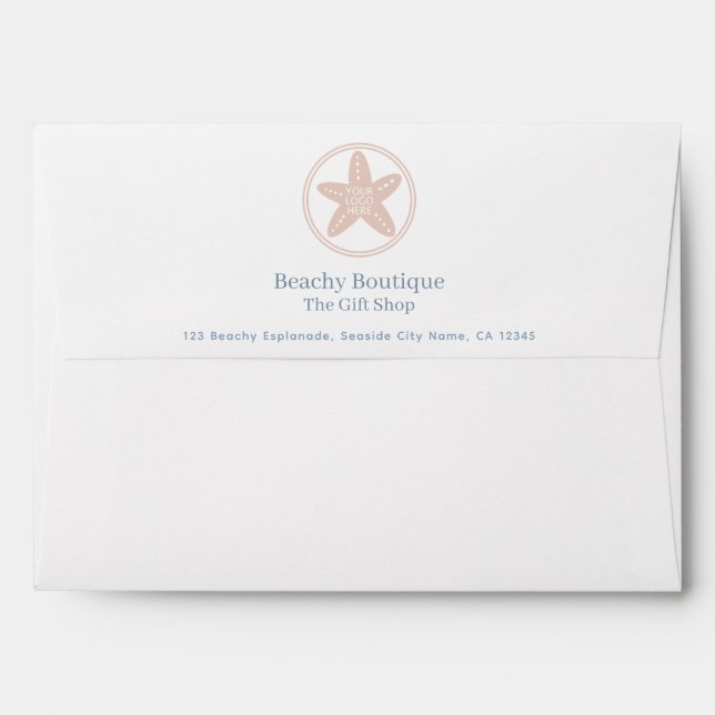 Your Logo Simple Elegant Boutique Business Address Envelope (Back (Top Flap))