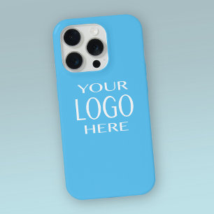 Your Logo Simple Logo Replacement Sky Blue iPhone 15 Pro Case
