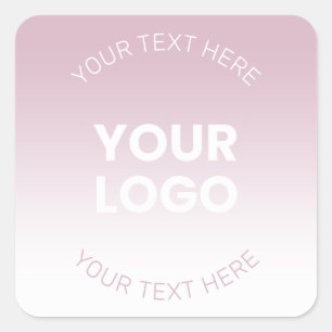 Your Logo   Simple Modern Dusty Lavender Ombre Square Sticker