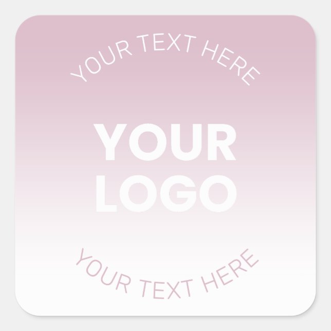Your Logo | Simple Modern Dusty Lavender Ombre Square Sticker (Front)