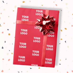 Your Logo   Simple Modern Repeating Logo Wrapping Paper
