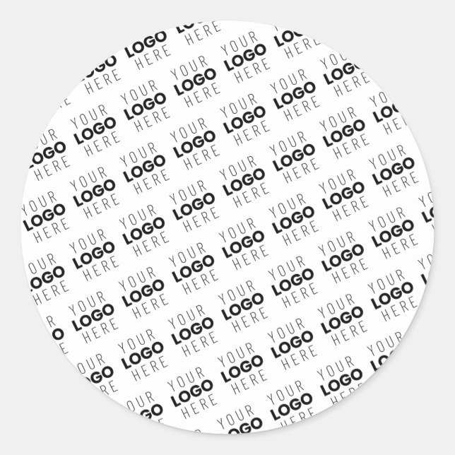 Your Logo Simple Repeating Diagonal Pattern Classic Round Sticker (Front)