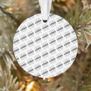 Your Logo Simple Repeating Diagonal Pattern Ornament