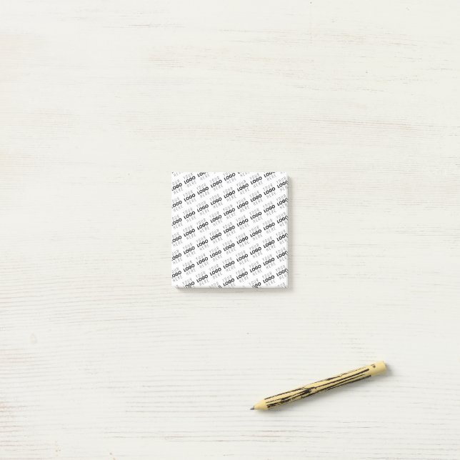 Your Logo Simple Repeating Diagonal Pattern Post-it Notes (On Desk)